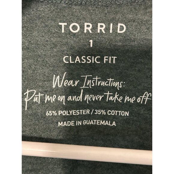 Torrid Girlfriend Signature Jersey V-neck Long Sleeve Tee Plus Size 1X Green - Picture 4 of 6